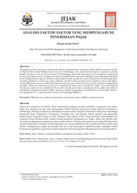 Analisis faktor-faktor yang mempengaruhi penerimaan pajak dan retribusi daerah dikabupaten/Kota provinsi Jawa Barat periode 2003-2007 ( Audiovisual EP 2009 )